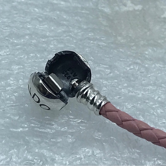 Pandora,” 22CM Single Pink Braided Leather Clasp “ 22CM/8.66Inches Brace… - Picture 3 of 3